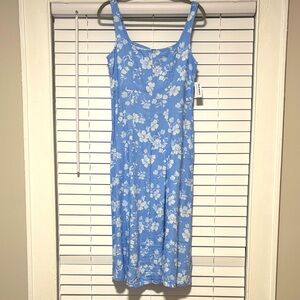 Old Navy Blue Floral Midi Slip Dress